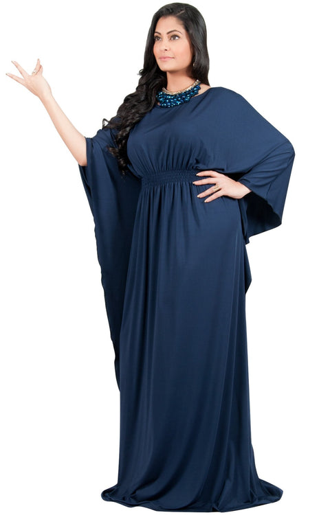 Adelyn & Vivian Plus Size Kaftan Half Sleeve Long Maxi Dress