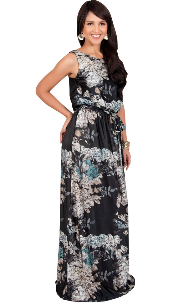 LAUREL - Sleeveless Floral Casual Summer Maxi Dress