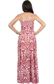 MAURA - Sleeveless Printed Summer Sun Maxi Dress