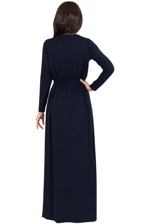 PAMELA - Winter Fall Long Sleeved Maxi Dresses for Women Modest Warm