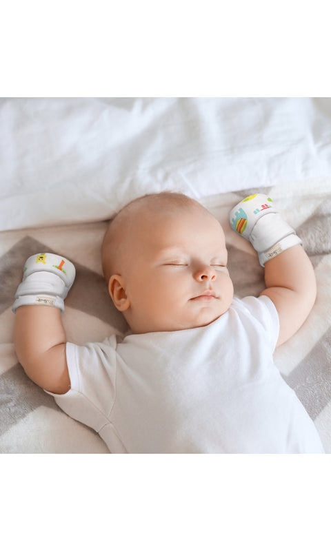 KOH KOH - Kids Baby Newborn 2 Pack Cotton No Scratch Convertible Hand Mittens