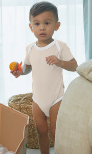KOH KOH - Kids Short Sleeve Cotton Two Tone Color Block Baby Onesie Bodysuit 