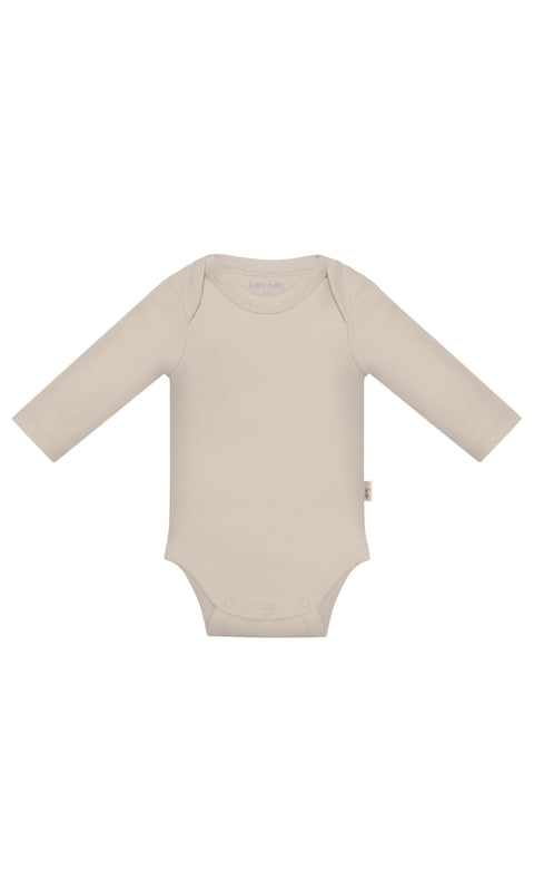 KOH KOH - Kids Short Sleeve Cotton Solid Lap Shoulder Baby Onesie Bodysuit - Light Beige Brown