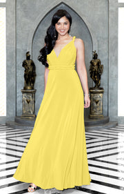 KAYLEE - Long Sexy Wrap Convertible Tall Bridesmaid Maxi Dress Gown