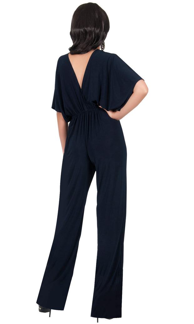 BROOKLYN - Kimono Short Sleeve Casual V-neck Jumpsuit Pantsuit Romper