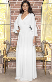 LAYLA - Long Kimono Sleeve Evening Full Floor Length Maxi Dress Gown