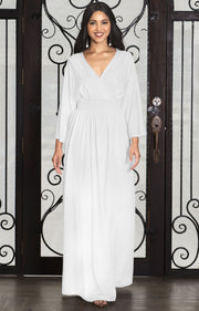 LAYLA - Long Kimono Sleeve Evening Full Floor Length Maxi Dress Gown