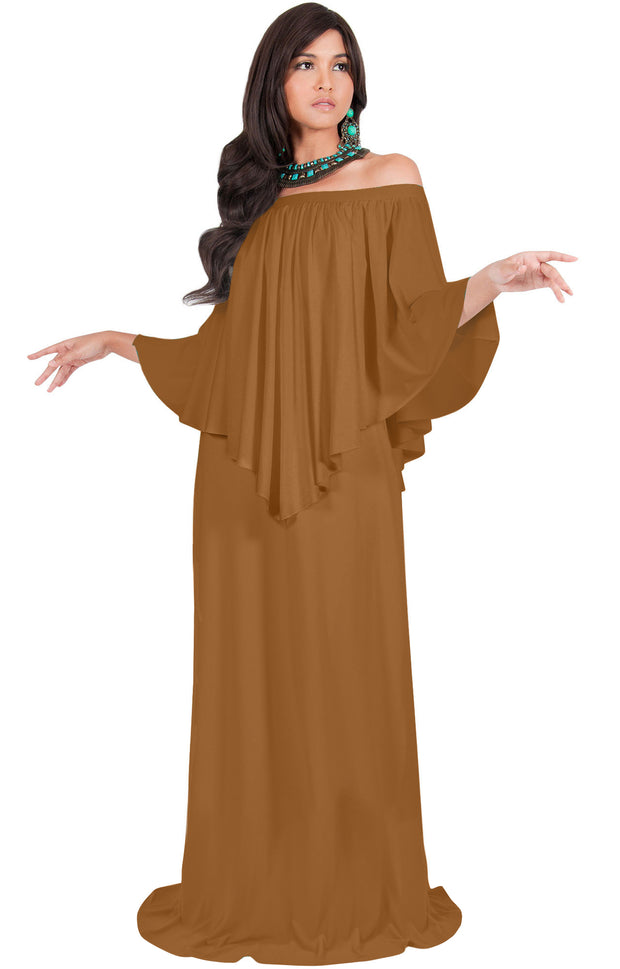 JENN - Sexy Strapless Maxi Dress Long Flowy Cocktail Evening Gown