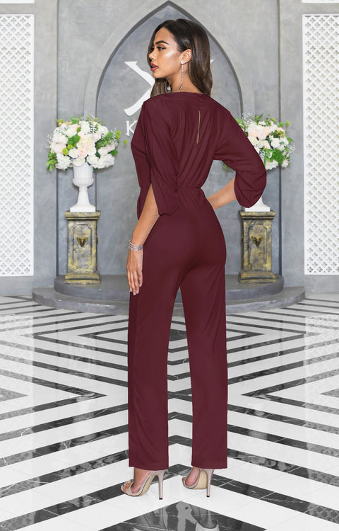 TERESA - Dressy Jumpsuits Cocktail Batwing Sleeve Classy Formal