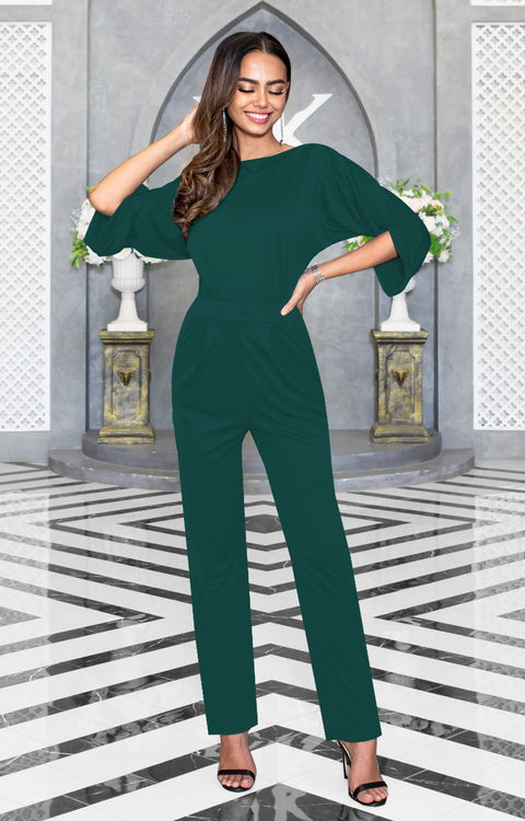 TERESA - Dressy Jumpsuits Cocktail Batwing Sleeve Classy Formal – GCGme