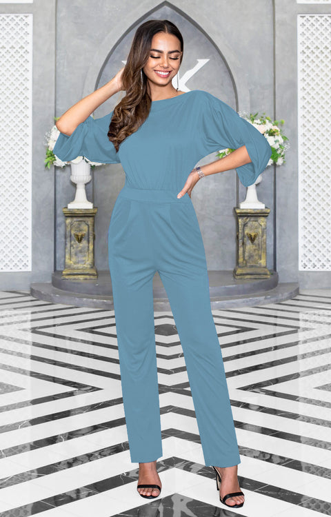 TERESA - Dressy Jumpsuits Cocktail Batwing Sleeve Classy Formal – GCGme