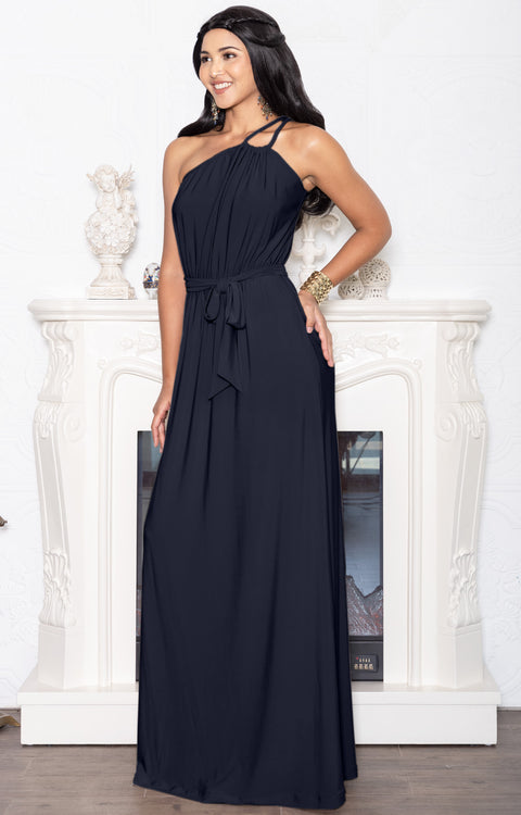 VERONICA - One Shoulder With Belt Bridesmaid Party Cocktail Gown