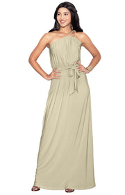 VERONICA - One Shoulder With Belt Bridesmaid Party Cocktail Gown