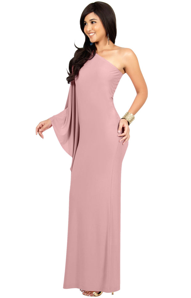 CYNTHIA - Cocktail One Shoulder Evening Maxi Dress Bridesmaid Gown