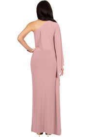 CYNTHIA - Cocktail One Shoulder Evening Maxi Dress Bridesmaid Gown