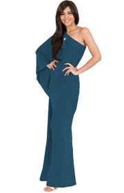 CYNTHIA - One Shoulder Cocktail Bridesmaid Evening Maxi Dress Gown