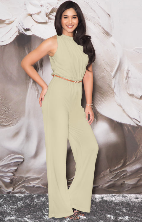 HOPE - Long Halter Flared Sexy Sleeveless Pants Suits Jumpsuit Romper
