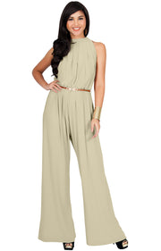 HOPE - Long Halter Flared Sexy Sleeveless Pants Suits Jumpsuit Romper