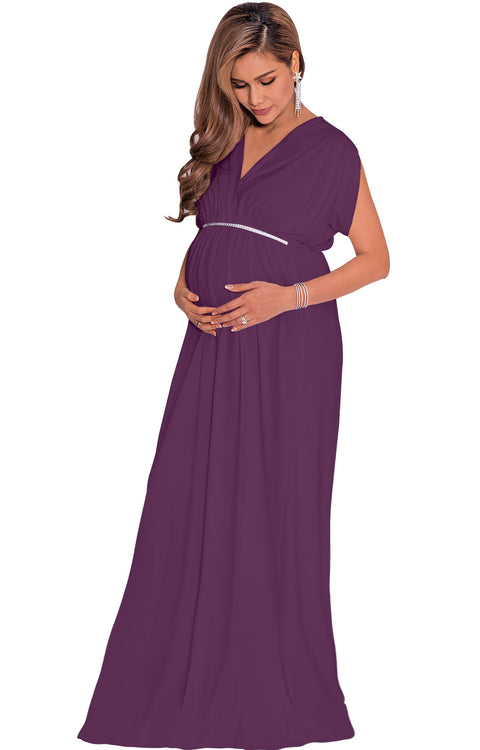ROCHELLE - Maxi Maternity Long Summer Dress Baby Shower Pregnancy Gown