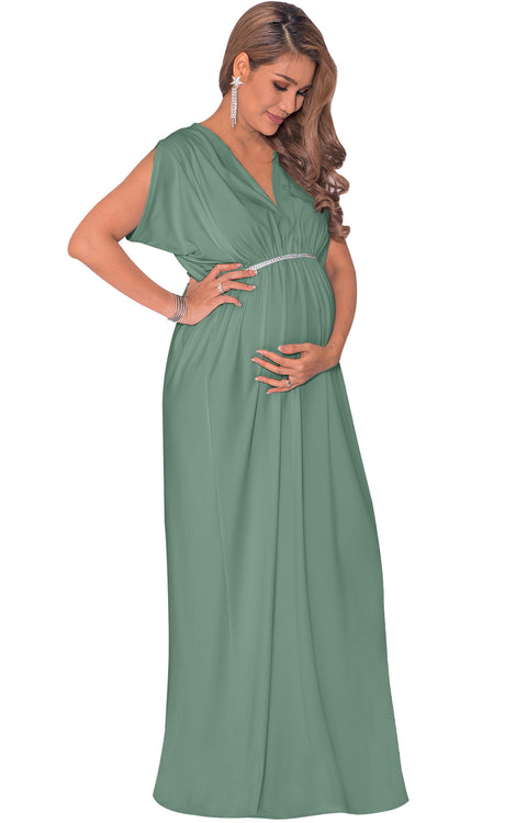 ROCHELLE - Maxi Maternity Long Summer Dress Baby Shower Pregnancy Gown