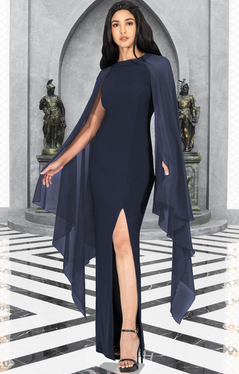 Tween Girl Mock-Neck Chiffon Cape Dress For Formal Occasions | SHEIN USA