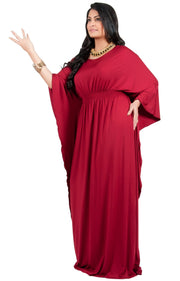 Adelyn & Vivian Plus Size Kaftan Half Sleeve Long Maxi Dress