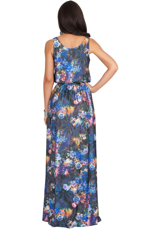 AERIN - Summer Sleeveless Floral Printed Maxi Dress