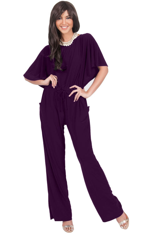 BRITTANY - Dressy Short Sleeve Boat Neck Jumpsuit – GCGme