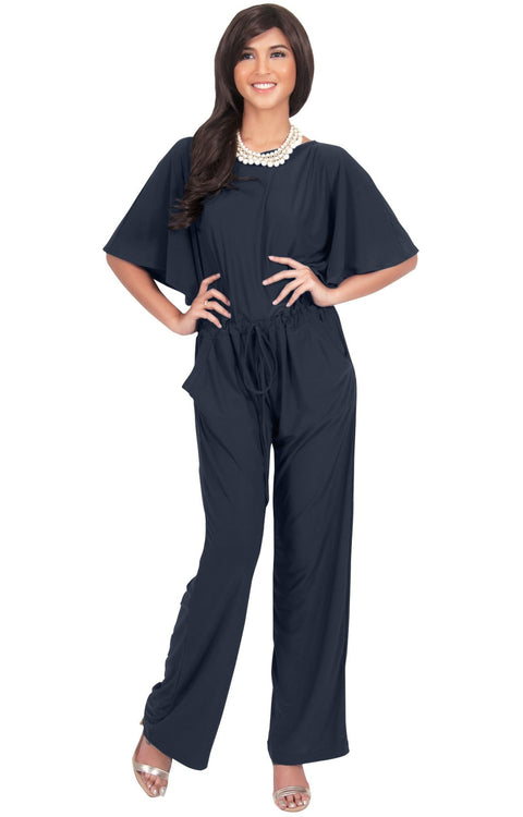 BRITTANY - Dressy Short Sleeve Boat Neck Jumpsuit – GCGme