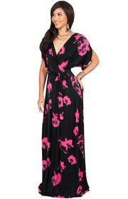 DAHLIA - Sexy V-neck Cross Over Floral Print Maxi Dress