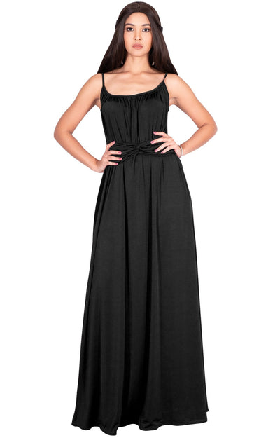 ETA - Long Sexy Bridesmaid Semi Formal Flowy Summer Maxi Dress Gown - Dark Navy Blue / Extra Small