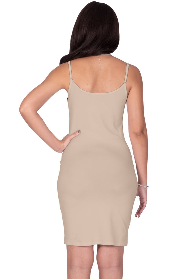 GRACE - Bodycon Camisole Sleeveless Cami Slip Undergarment Midi Dress