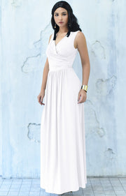 HAILEY - Sleeveless Bridesmaid Wedding Party Summer Maxi Dress Gown
