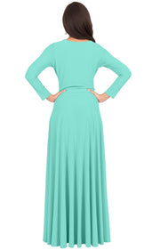HAYDEN - Long Sleeve Maxi Dress Floor Length Gown Bridesmaid Fall