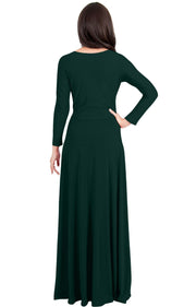 HAYDEN - Long Sleeve Maxi Dress Floor Length Gown Bridesmaid Fall