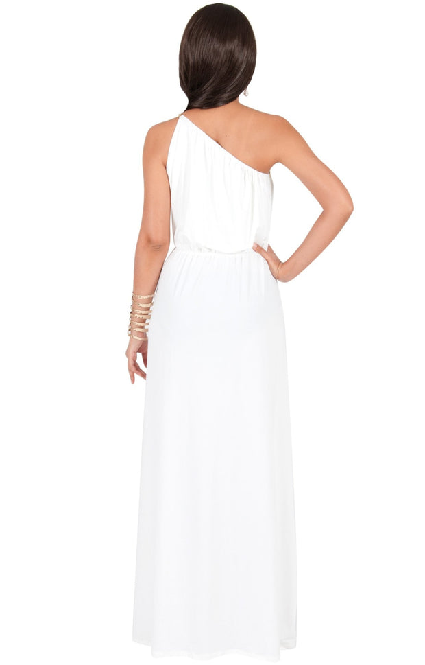 KYLIE - Cleopatra Maxi Dress Evening Bridesmaid for Summer Gown w/ Gold Braid