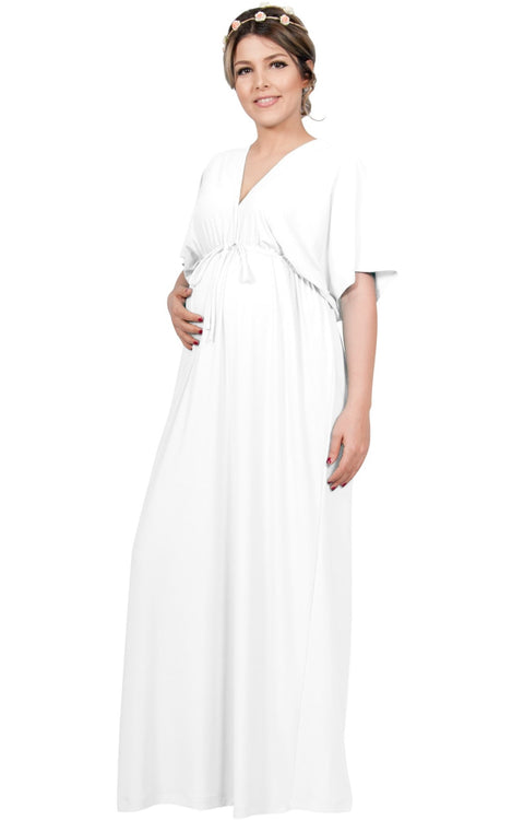 LANE - Kimono V-Neck Sleeve Elastic Sexy Maxi Dress