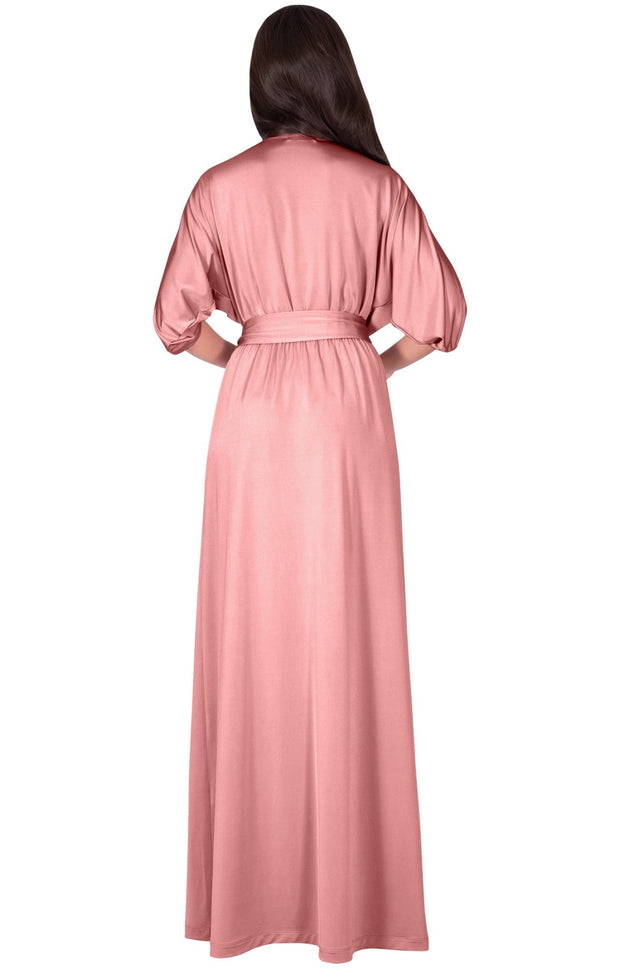 LISA - Long Formal Short Sleeve Evening Bridesmaid Maxi Dress Gown