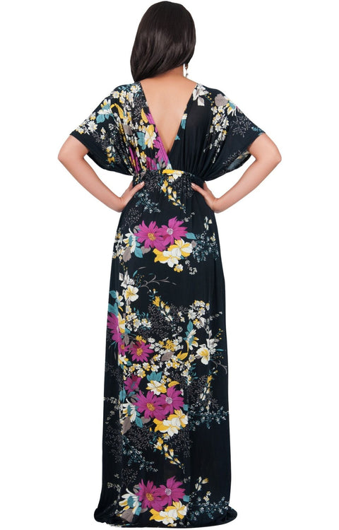 MARY - Flower Ladies Maxi Dress Gown Kaftan Sexy Sundress Caftan