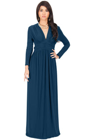 PAIGE - Elegant Evening Maxi Dress Gown Long Sleeve Stretc