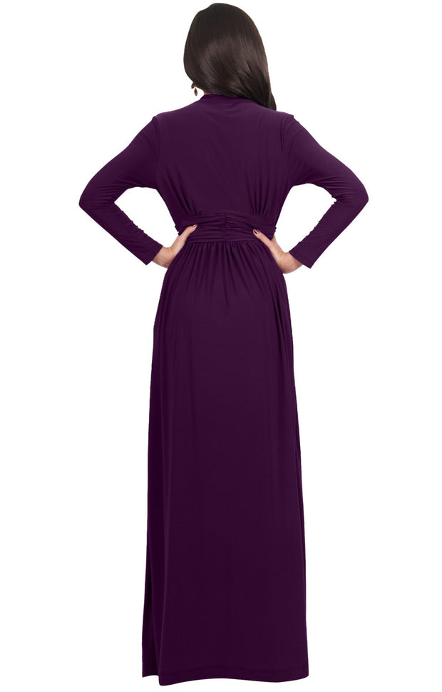 PAIGE - Elegant Evening Maxi Dress Gown Long Sleeve Stretchy Outfit