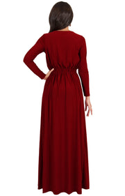 PAMELA - Winter Fall Long Sleeved Maxi Dresses for Women Modest Warm