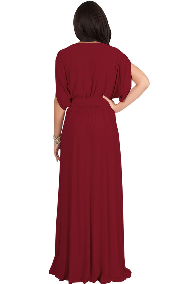 SAMANTHA - Short Sleeve Maxi Dress Flowy Maternity Formal Evening Wear