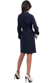 SCARLETT - Long Sleeve Knee Length Dress with Belt